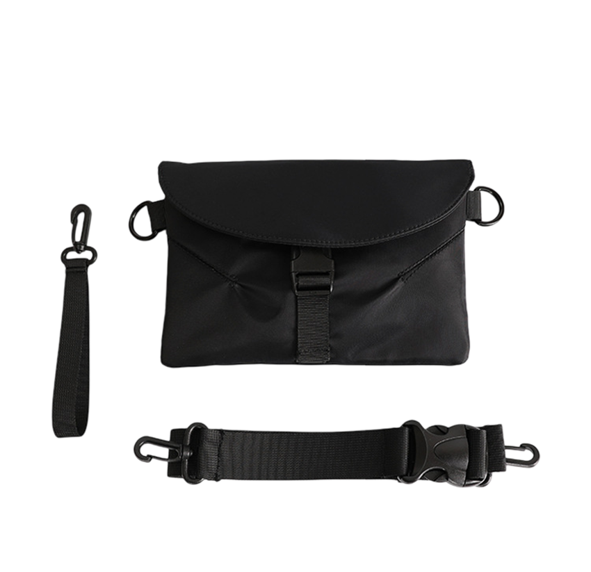 Кросбоди через плечо из ткани оксфорд 24х15 см Черный (U9677)