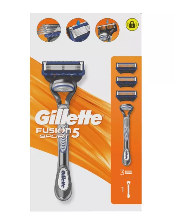 Станок для гоління чоловічий Gillette Fusion5 SPORT та 3 змінних картриджа Fusion 5