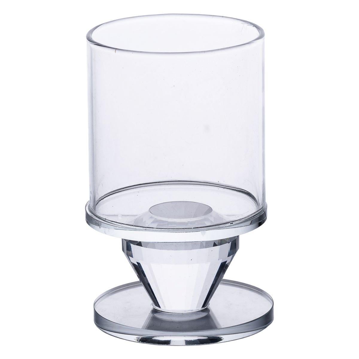 Подсвечник стеклянный на одну свечу бокал на ножке 6х9,3 см Прозрачный (HP-4-27S)