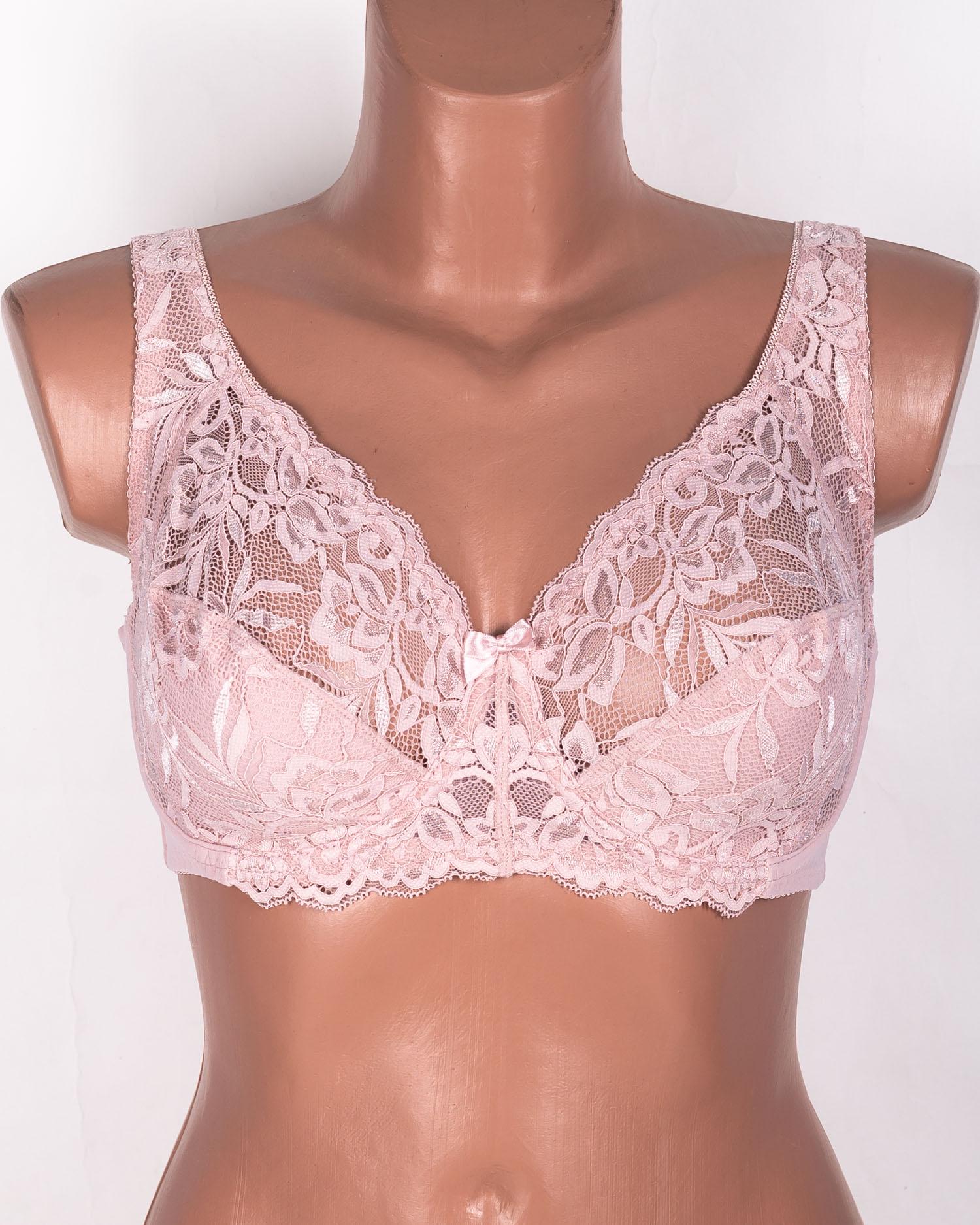 Бюстгальтер з кісточками Anfen тонкий мереживний 80E Пудровий (408-10)