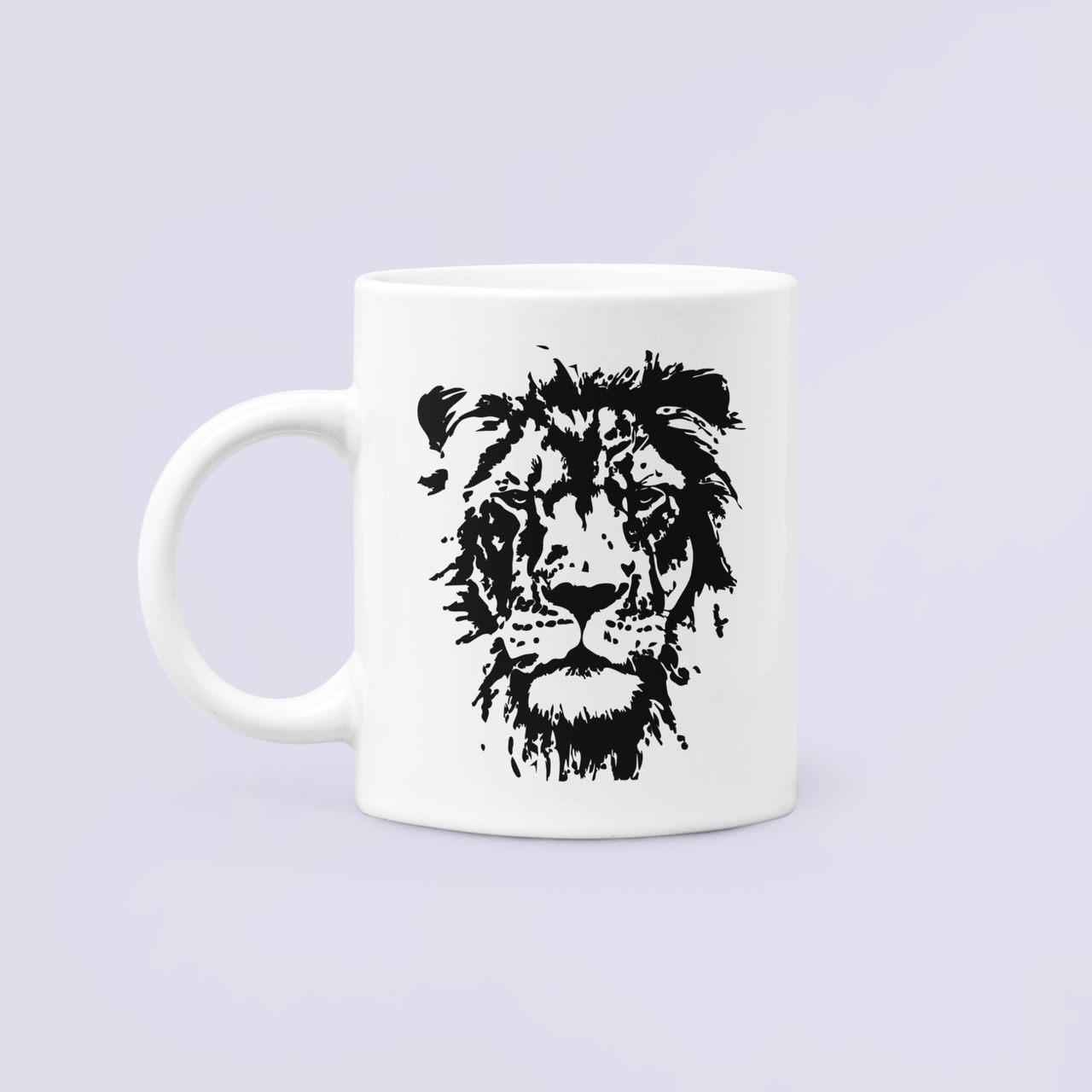Чашка керамическая с принтом Лев 330 мл Белый