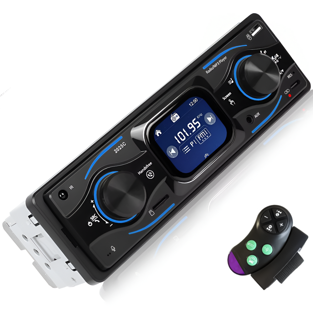 Автомагнитола Podofo 1DIN A4204 FM/Bluetooth/MP3-плеер/AUX/USB/управление через пиложение с сенсорным экраном Black (28587405)