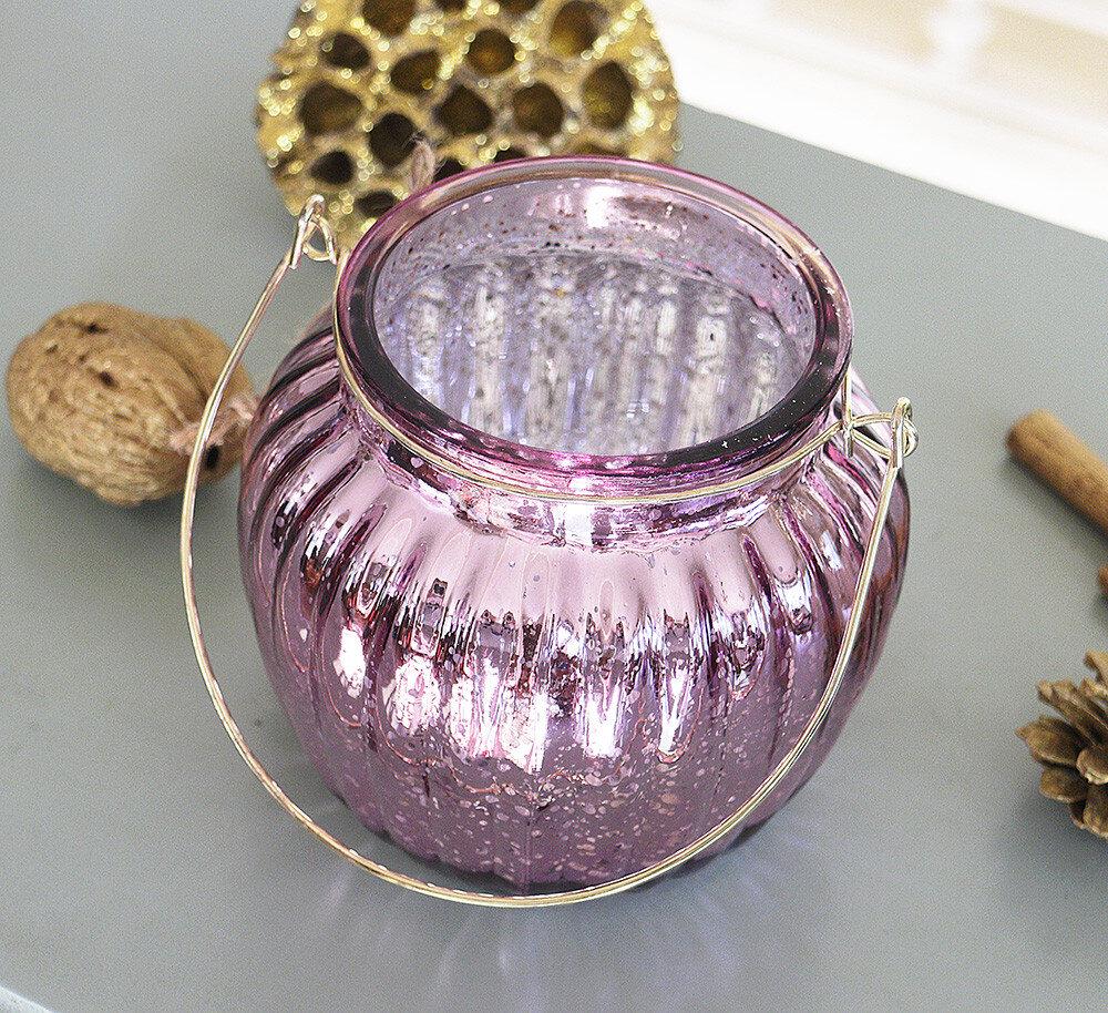 Подсвечник лакированное стекло h11см светло-розовый Гранд Презент 1015549-1СВ - фото 2