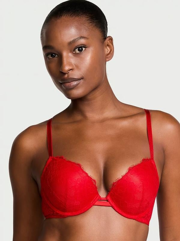 Бюстгальтер Victoria's Secret с кружевом и пуш-ап эффектом 80C Красный (26939899) - фото 2 Бюстгальтер Victoria's Secret с кружевом и пуш-ап эффектом 80C Красный (26939899) - фото 2