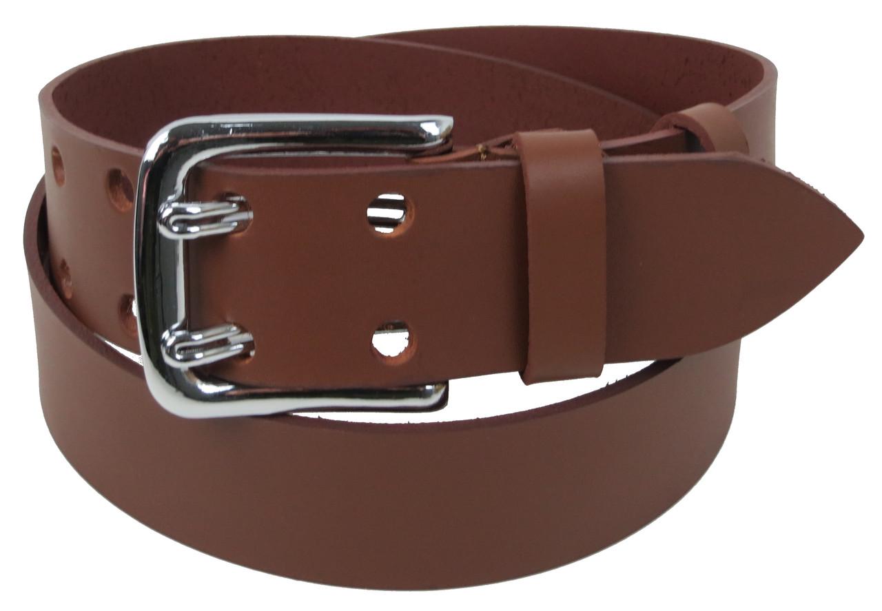 Ремень под джинсы из кожи Skipper 1495-50 широкий мужской Коричневый