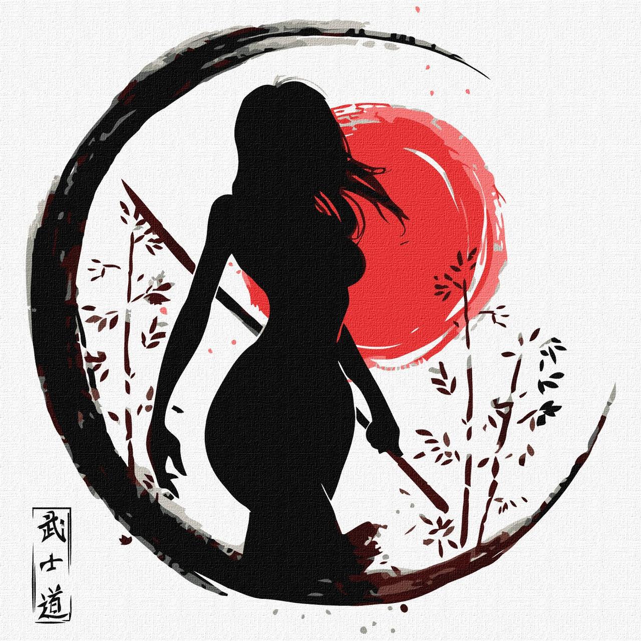 Картина по номерам Идейка Дочь Японии KHO5056 холст на подрамнике 40x40 см (1626736945)