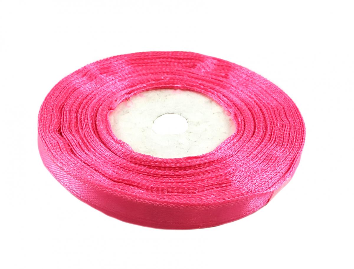 Лента для упаковки атласная 7 мм 23 м Фуксия (1447)
