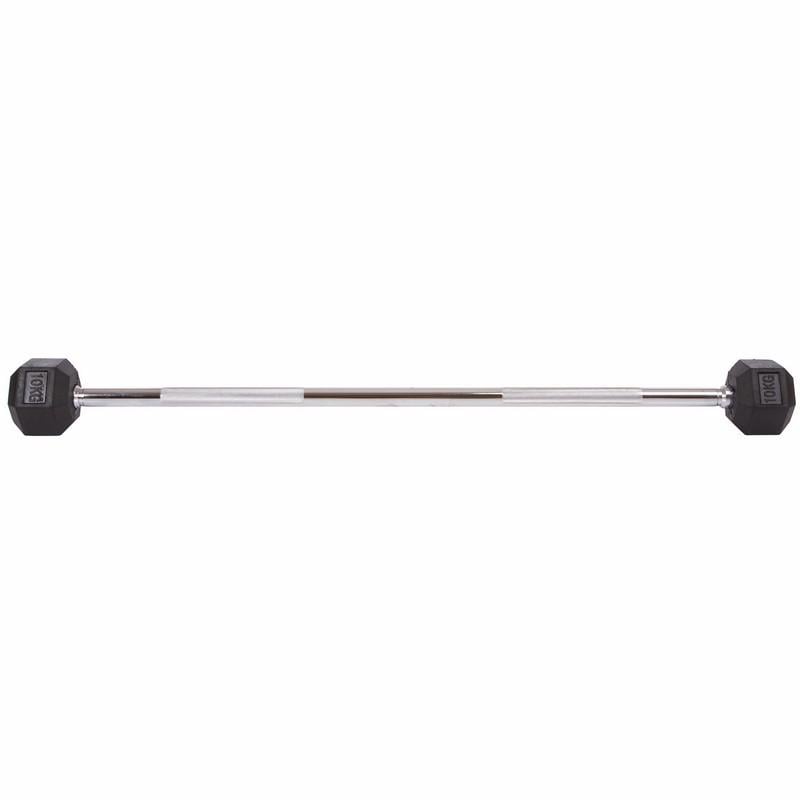 Штанга Zelart Record Rubber Hexagon Barbell фиксированная прямая обрезиненная TA-6230-10 длина 95 см 10 кг (DR002594) - фото 2