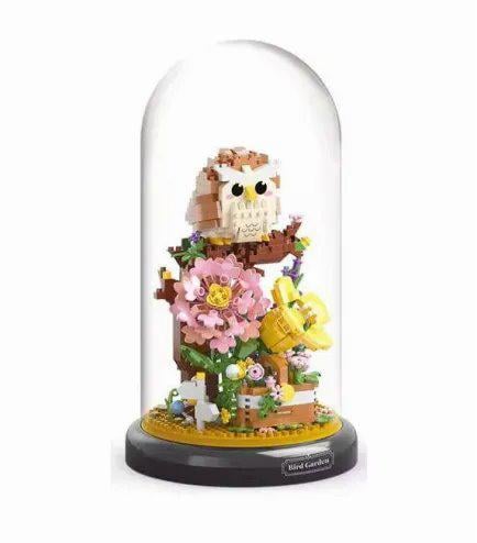 Конструктор в колбе с подсветкой 3D Garden Bee Сова на цветах 1123 деталей Конструктор в колбе с подсветкой 3D Garden Bee Сова на цветах 1123 деталей