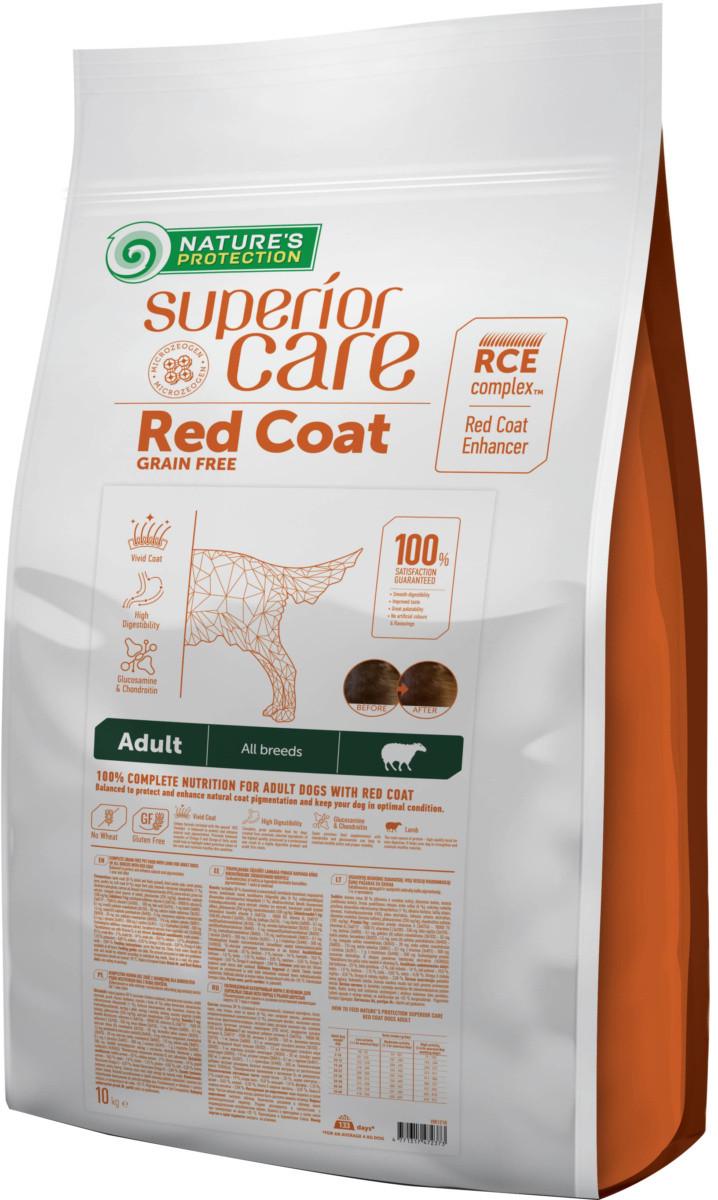 Корм сухой Nature’s Protection Superior Care All Breeds with Lamb для взрослых собак всех пород с рыжим окрасом шерсти беззерновой 10 кг (NPSC47237)