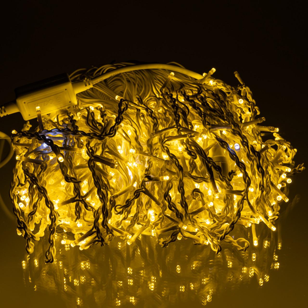 Гирлянда уличная Бахрома 36 м 600 LED белый провод Желтый (сияние36MWY)