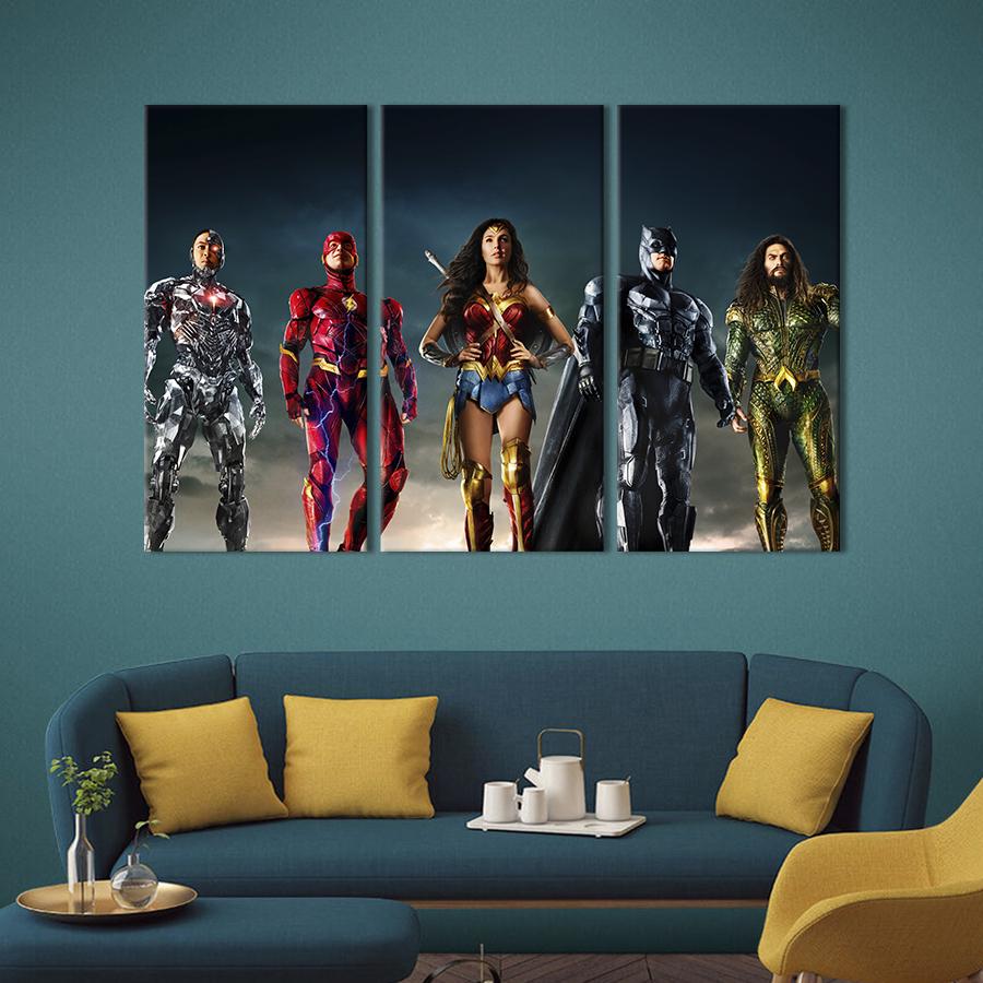 Картина на холсте триптих Justice League DC Comics 78x48 см (1494-31)