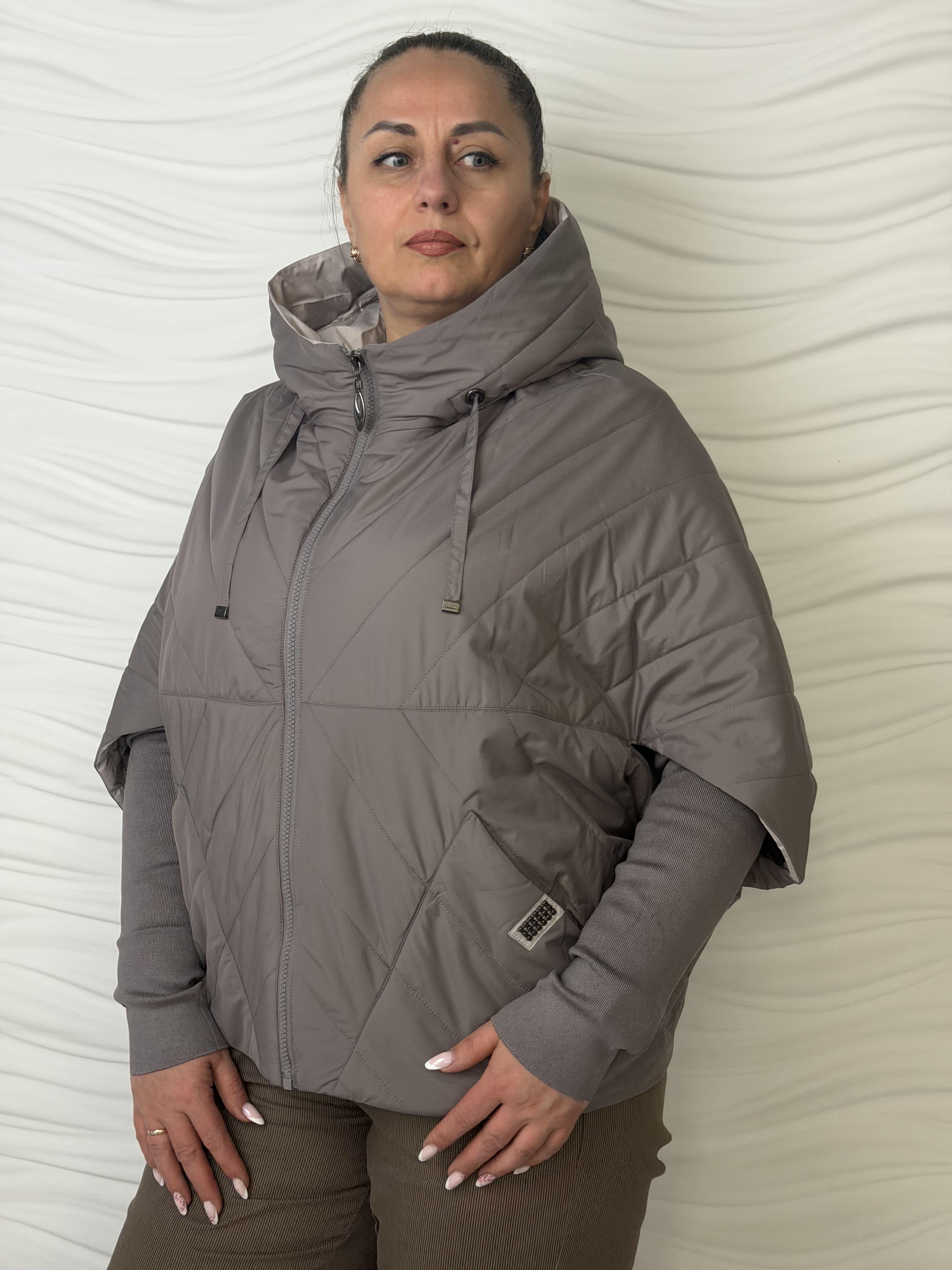 Куртка-пончо женская стеганная 2XL Мокко (8061/2XL(М))