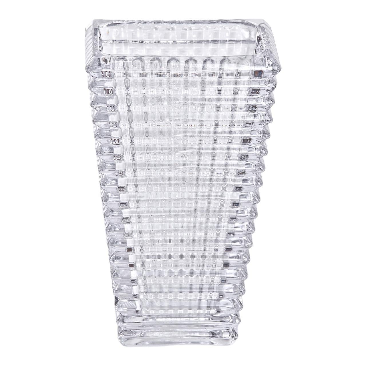 Ваза для цветов из стекла прямоугольная декоративная 17 см (4948)