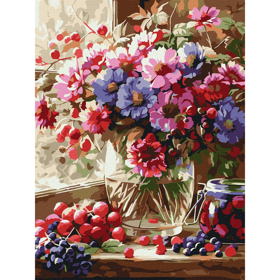 Картина по номерам Ideyka Букет и фрукты 30х40 см (KHO5693)