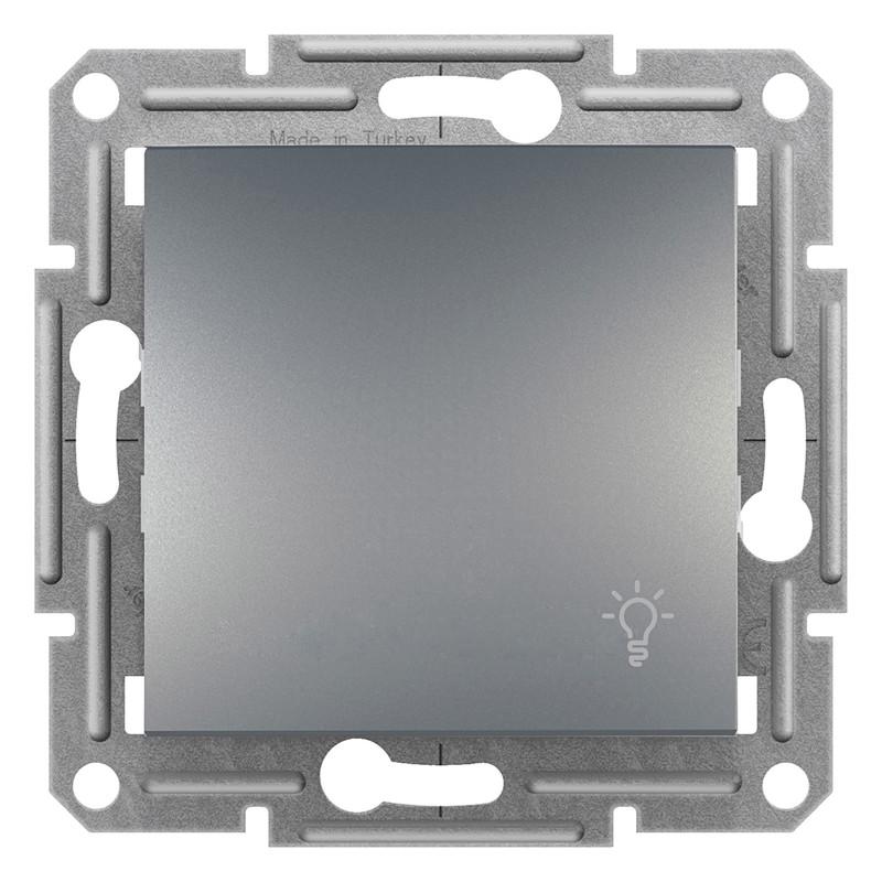 Вимикач кнопковий Schneider Electric Asfora самозатискний ABS Стальний (EPH0900162)