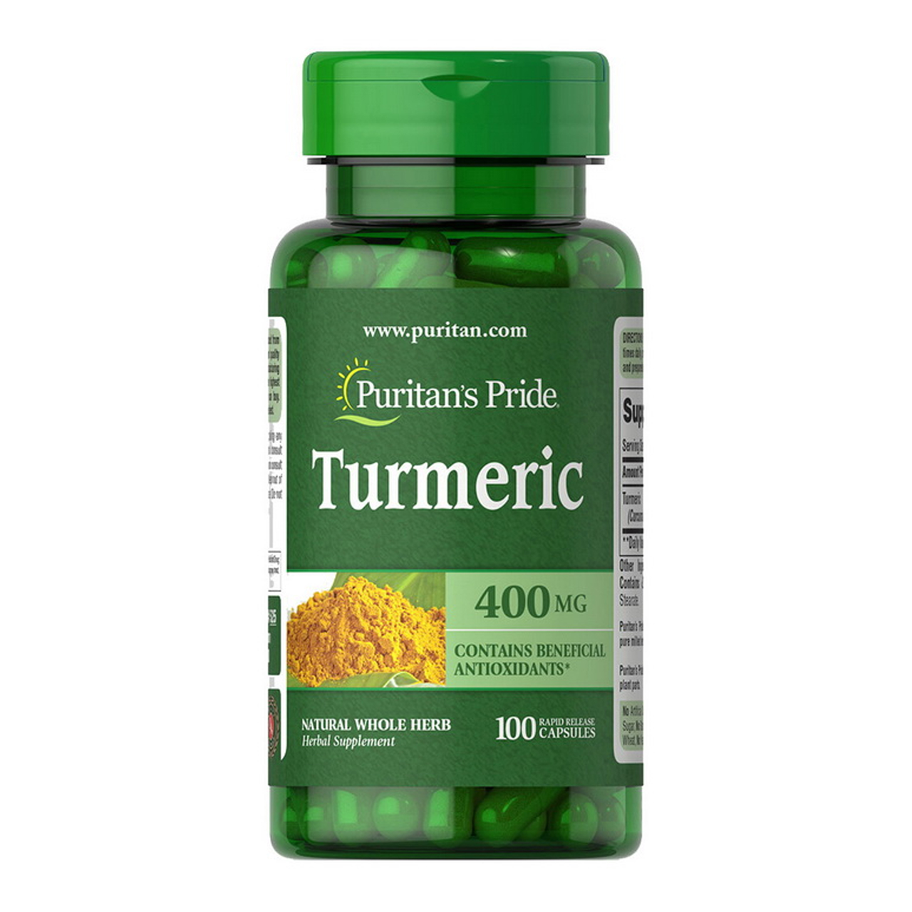 Екстракт куркуми Puritan's Pride Turmeric 400 mg 100 капс. (18919-01)
