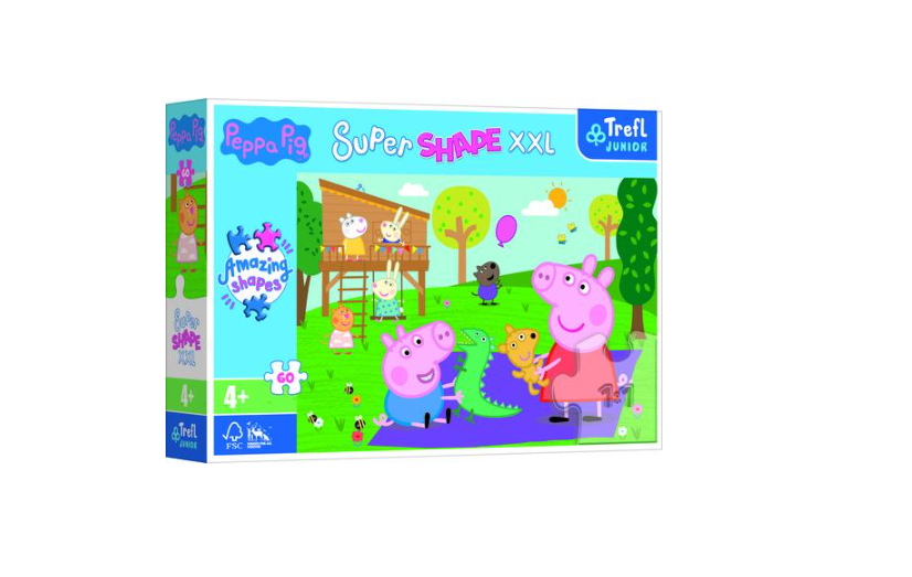 Пазлы картонные Trefl Супер формы-игры с братиком Веселый поросенок 3-4 года 60 эл. XXL (50011)