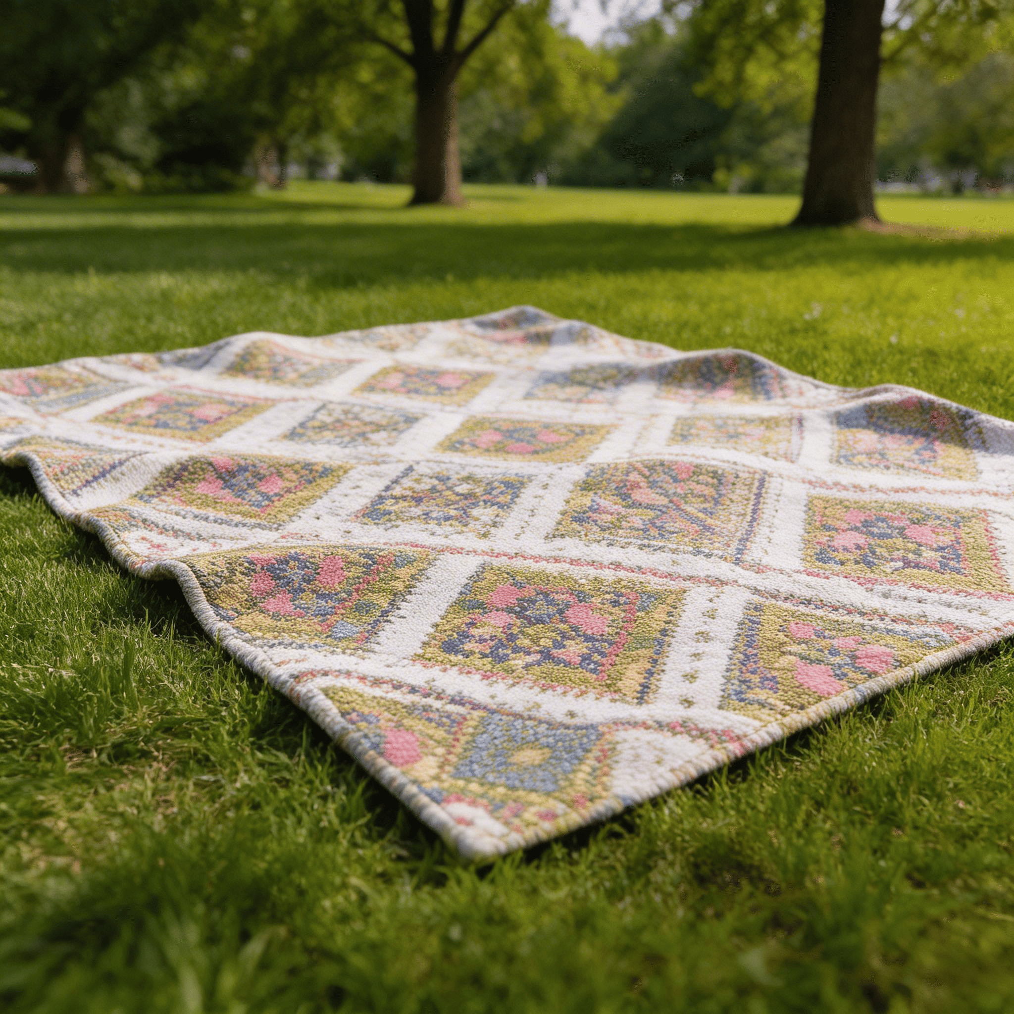 Коврик туристический для пикника жаккардовый 145х200 см Желтый (LU012Y)