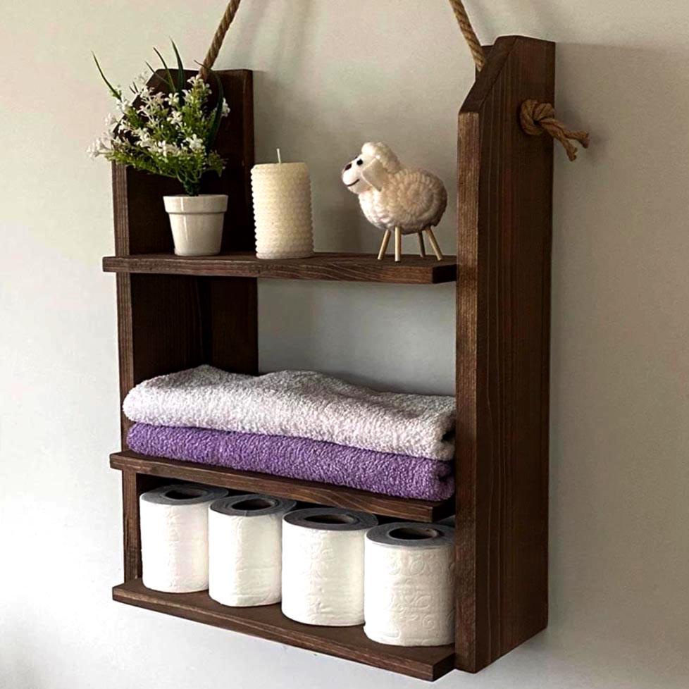 Полка для ванной из дерева Юнкерат Капучино (ВНП/015109)