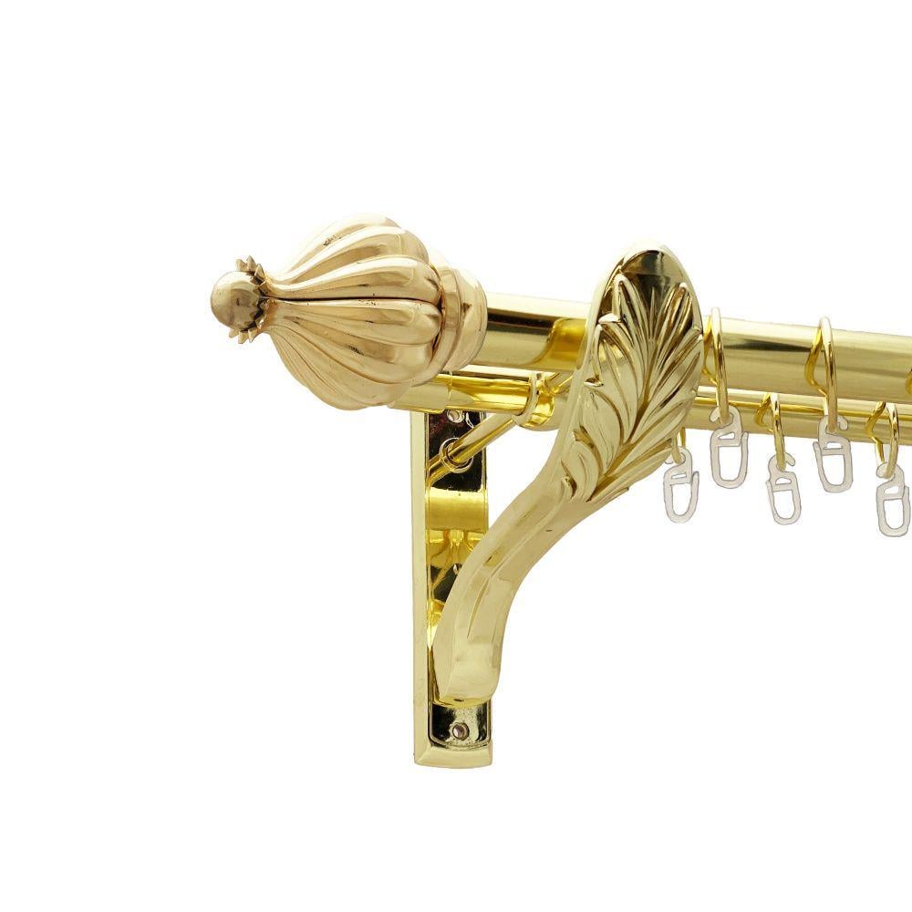 Карниз Orvit Таджа металевий дворядний ретро гладка труба кільце металеве 25/19 мм 300 см Золото (00-00021730) - фото 1 Карниз Orvit Таджа металевий дворядний ретро гладка труба кільце металеве 25/19 мм 300 см Золото (00-00021730) - фото 1