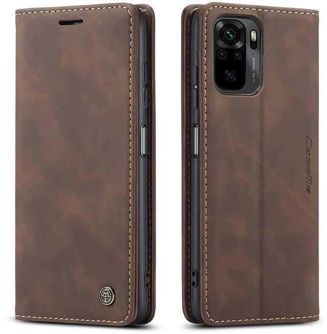Чохол книжка з магнітом CaseMe на Xiaomi Redmi Note 10 Dark Brown (21905-05)