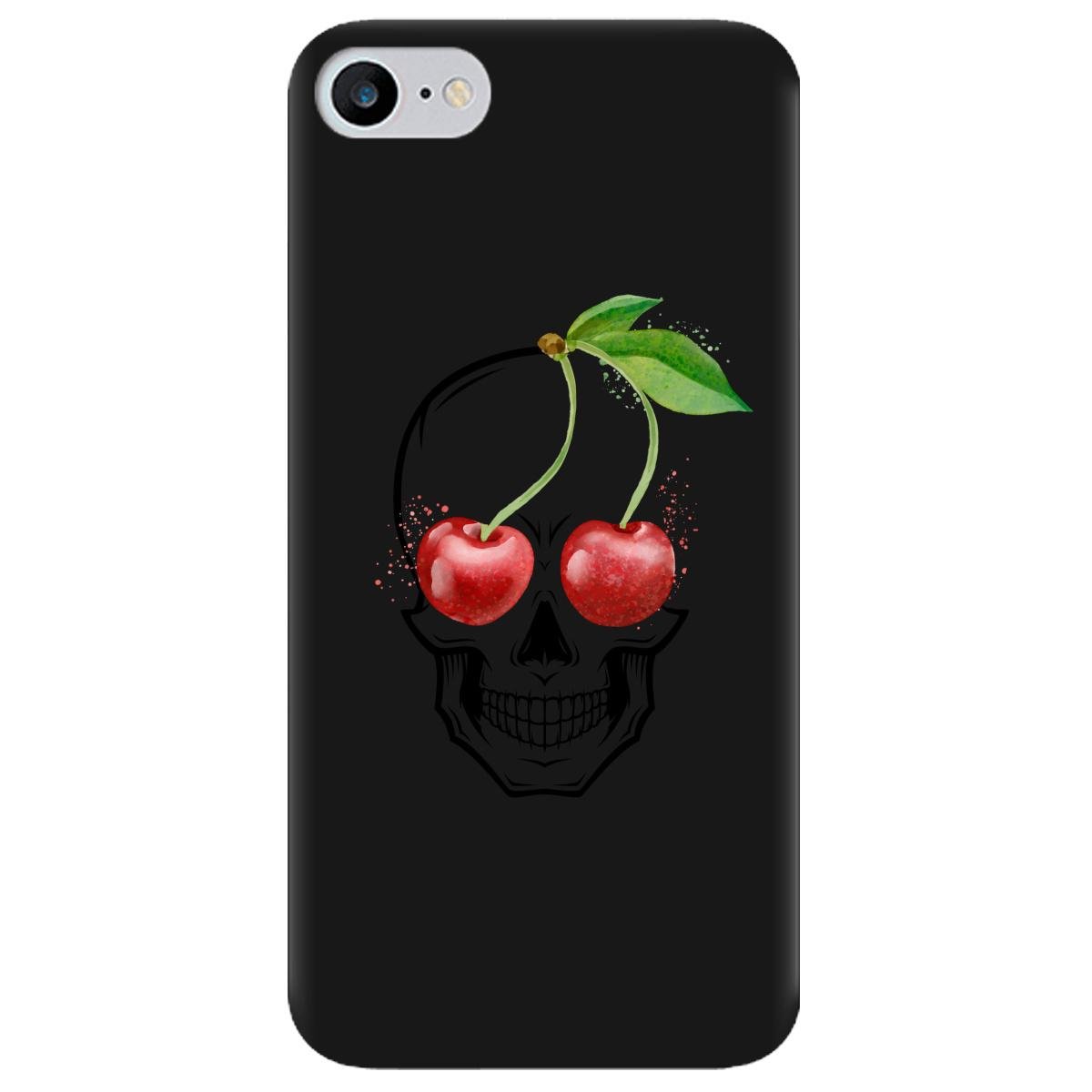 Силиконовый чехол Zorrov для Apple iPhone SE 2020 - Cherry skull (14090050221087555)