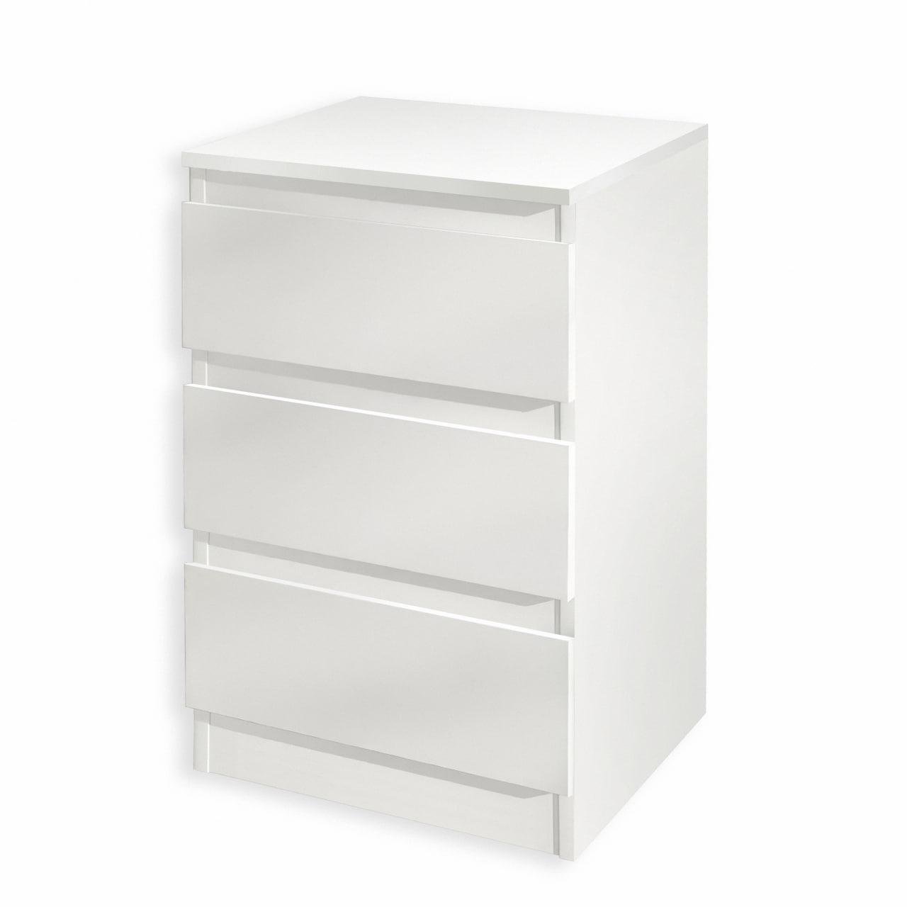 Тумба прикроватная на 3 ящика FT-216 400x398x758 мм Белый - фото 2