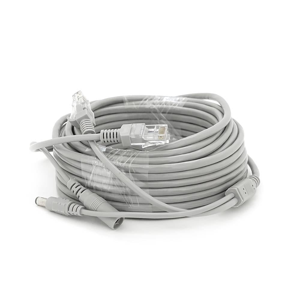 Патч-корд комбінований по кручений парі RJ-45 + DC 10 м Q60 Сірий