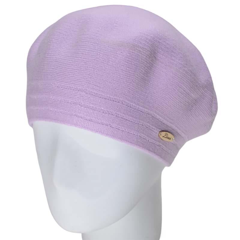 Берет жіночий Novita Шер з віскозної пряжі подвійний L р. 57-58 Фіалковий (116113)