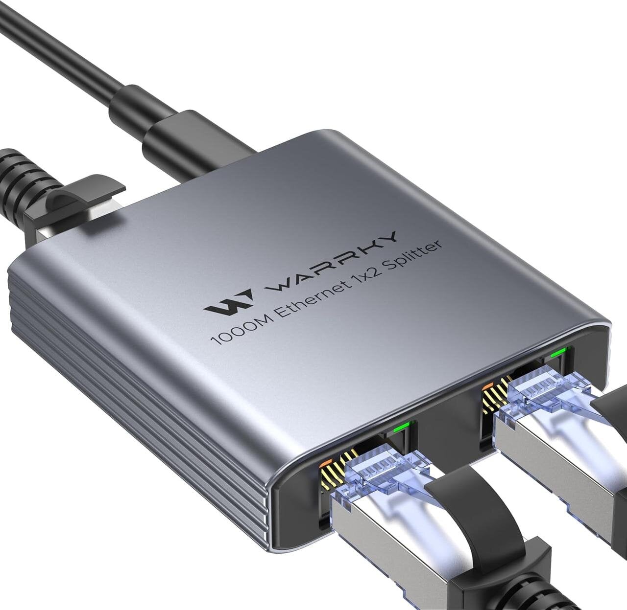 Коммутатор сетевой Ethernet WARRKY 1 на 2 Gigabit 1000 Мбит/с 2 порта RJ45 металлический корпус