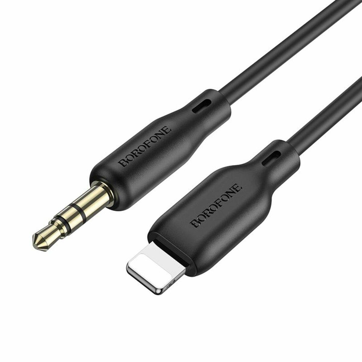 Аудіокабель Borofone BL18 iP silicone digital audio conversion cable Black (574299)
