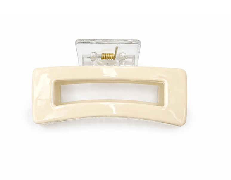 Крабик для волосся прямокутний глянцевий з металевим механізмом 8,5 см Бежевий (2934105359) Крабик для волосся прямокутний глянцевий з металевим механізмом 8,5 см Бежевий (2934105359)