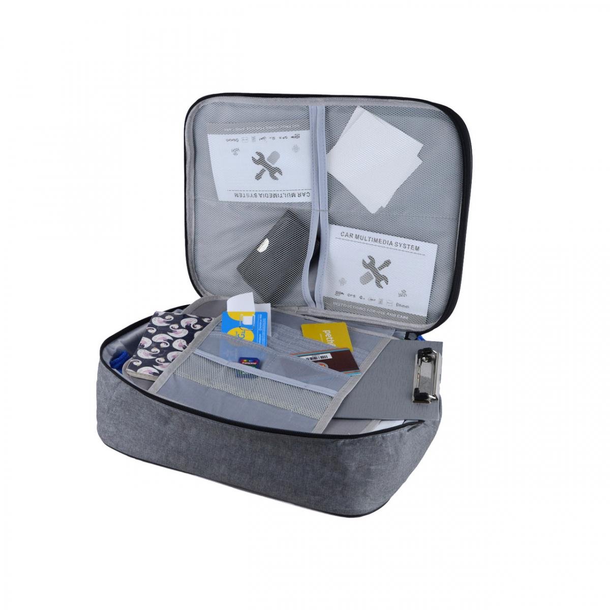 Сумка-органайзер для документів формату А4 з замком 36х28х12 см Сірий (ОДД-12-21) - фото 2 Сумка-органайзер для документів формату А4 з замком 36х28х12 см Сірий (ОДД-12-21) - фото 2