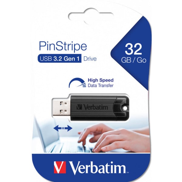 Флешка Verbatim PinStripe USB 3.0 32Gb Чорний (49317) - фото 4