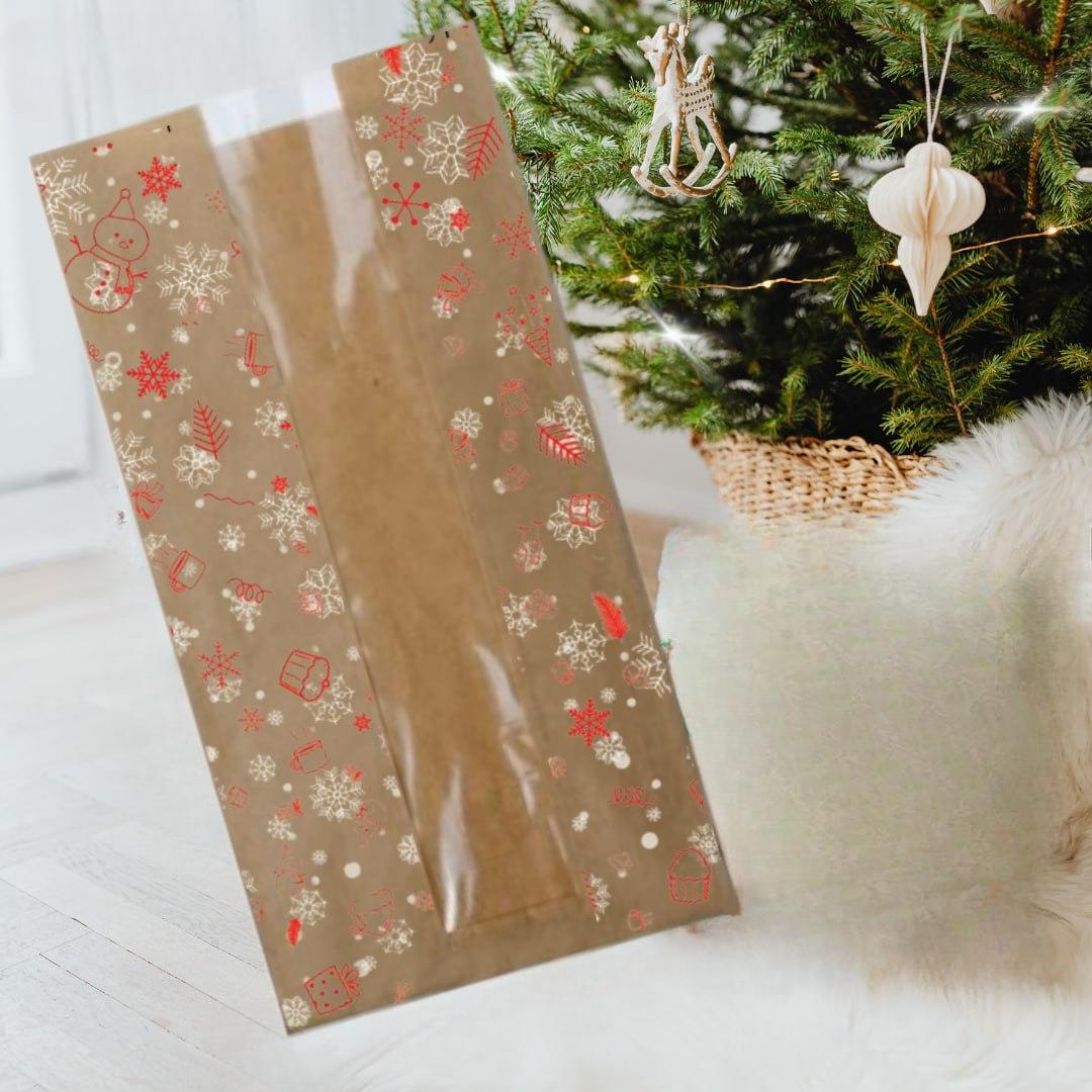 Пакет саше з вікном Новорічний 170х50х360 мм 1000 шт. (522239)