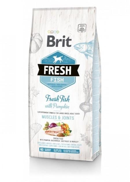 Корм сухой для собак Brit Fresh Fish & Pumpkin Muscle & Joints для взрослых собак крупных пород 2,5 кг (170994/0786)