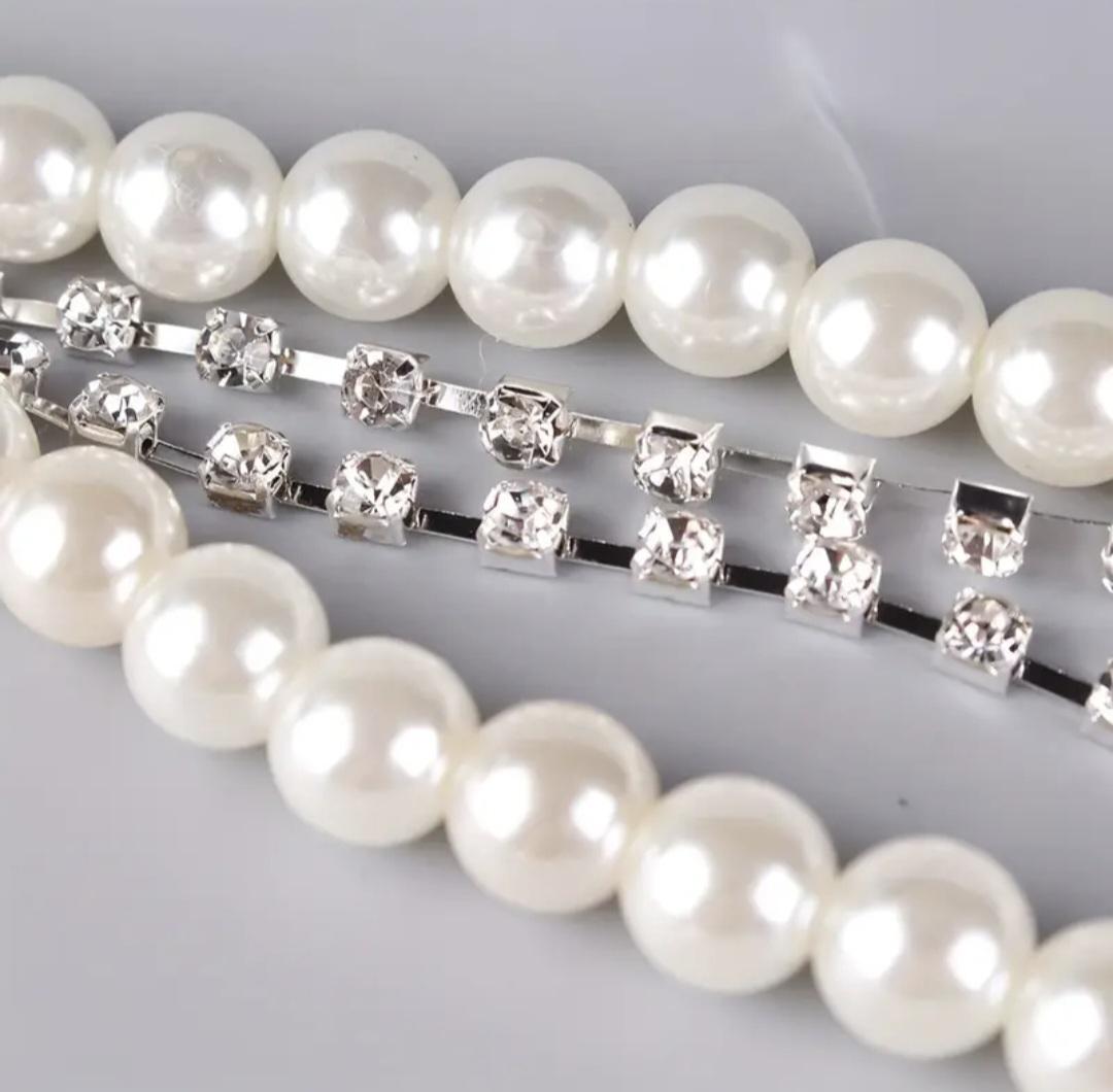 Підтяжки жіночі з штучними перлинами та камінчиками (00151) - фото 5