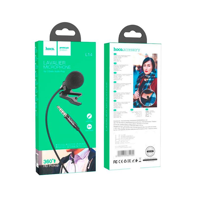 Микрофон петличный Hoco Lavalier L14 100 см Black (12133737) - фото 6