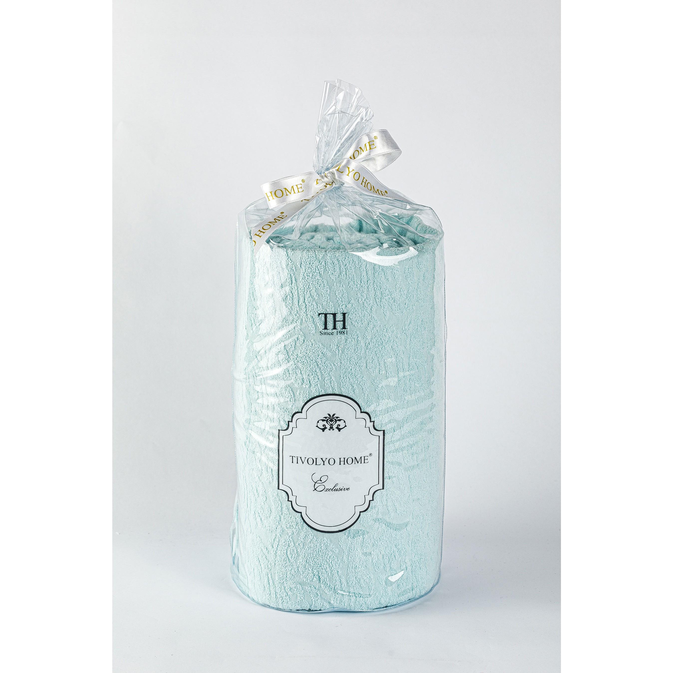 Простирадло з наволочками Tivolyo Home su yesil махра жаккард на гумці 180x200 см (2000022264172)