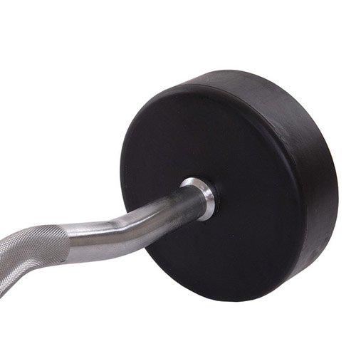 Штанга фиксированная изогнутая Rubber Coated Barbell Zelart TA-2687 30 кг Черный (58363067) - фото 4