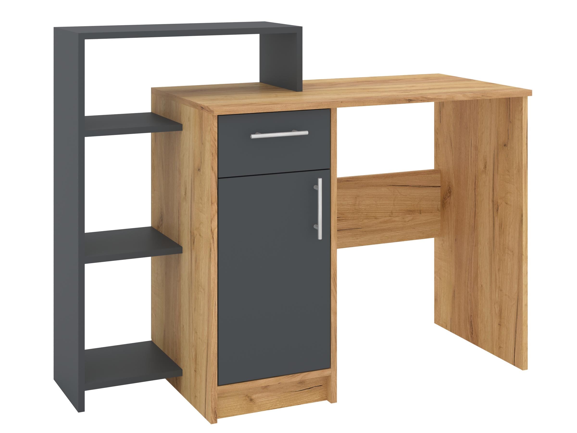 Письменный стол PEHOTIN Кредо 116,6х47х75/92 см Дуб тахо/Антрацит (PN-101417)