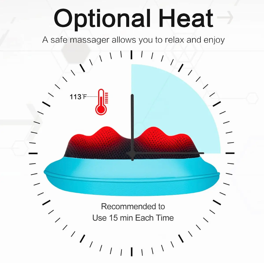 Подушка массажная Mo Cuishle Шиаца для шеи/спины с нагреванием - фото 3