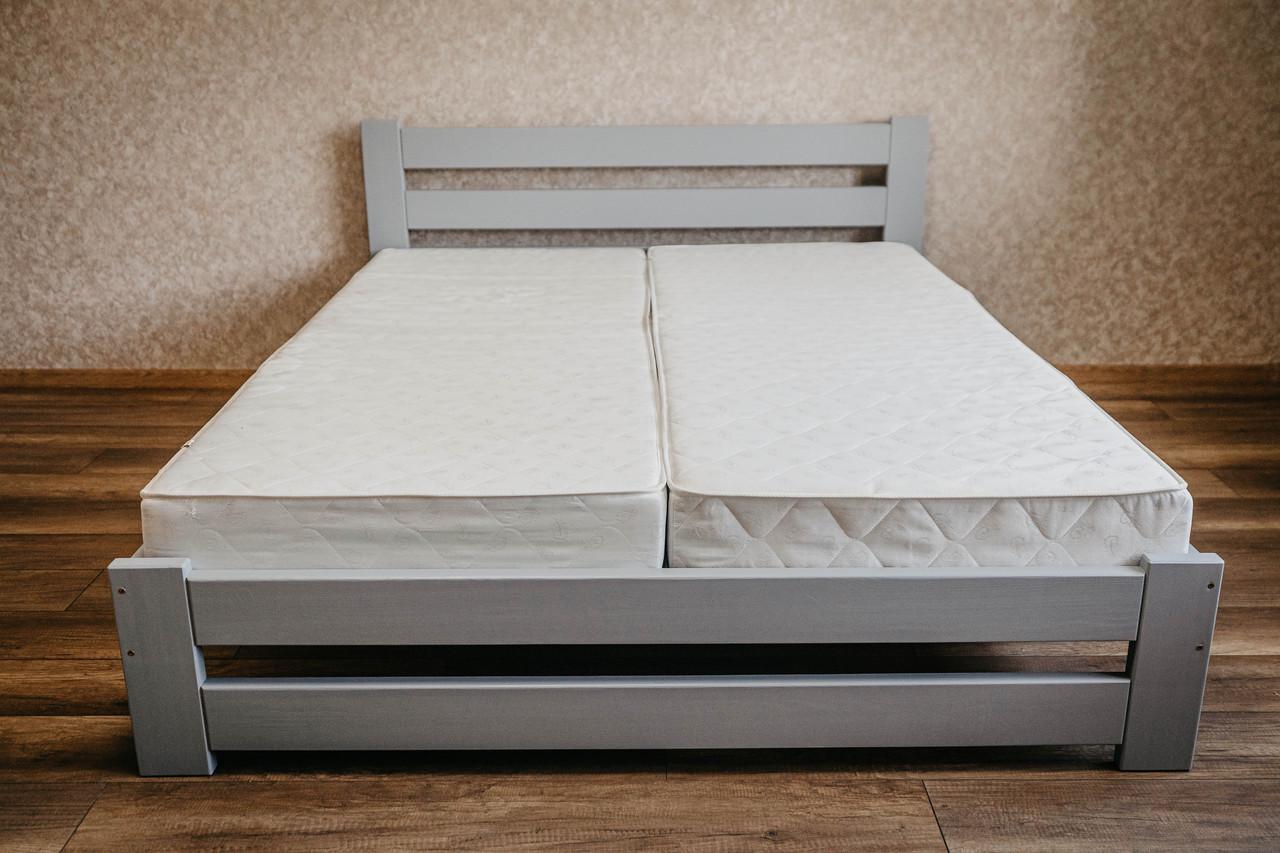 Ліжко двоспальне з масиву сосни 140x200 см Сірий (1868339515) - фото 2