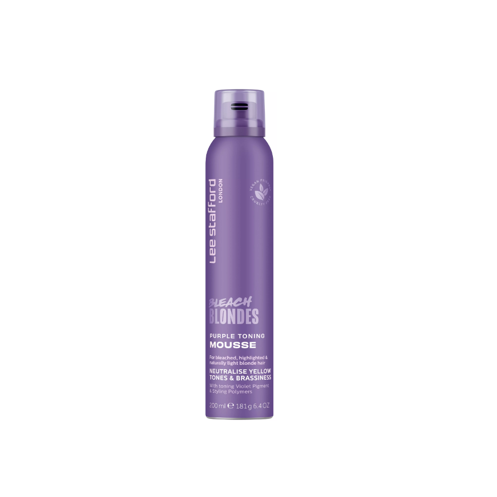 Мус тонуючий фіолетовий для освітленого волосся Lee Stafford Bleach Blonde Purple Toningh Mousse 200 мл