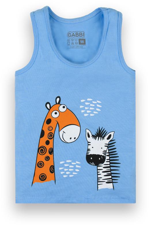 Майка детская хлопковая для мальчика Gabbi МКМ-21-5 Zoo 110 см Голубой (13120)