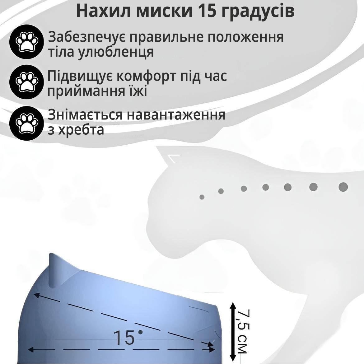 Миска для котів і маленьких собак з нержавіючої сталі 200 мл Блакитний - фото 4