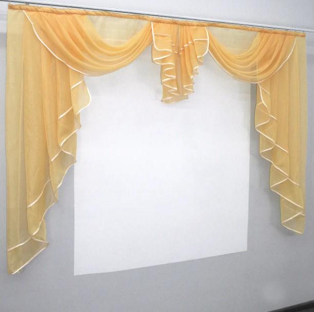 Ламбрекен шифон на карниз 2 м Янтарный (052л)