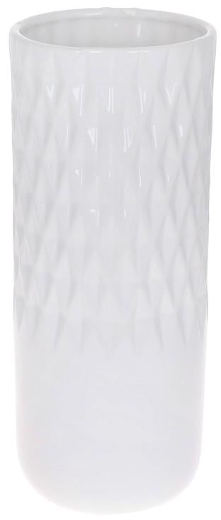 Ваза керамическая Stone Flower 12x12x31 см Белый глянец (BD-733-521)