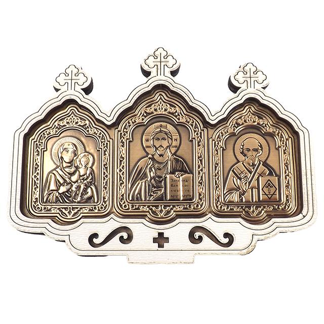 Икона Троица на скотче деревянная с крестами (651559)
